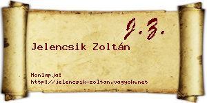 Jelencsik Zoltán névjegykártya